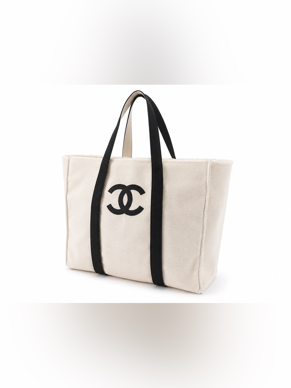 CHANEL VIP Coco Mark 31 Rue Cambon Cream & Black Canvas Tote Bag - Reversible